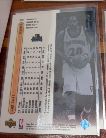 1996 Upper Deck #329 Gary Trent — front