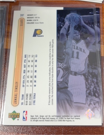 2001-02 Upper Deck #287 Jamaal Tinsley — front