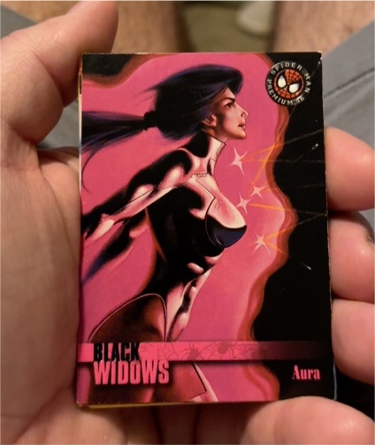 1996 SkyBox Marvel Spider-Man Premium Black Widows #55 Aura — front