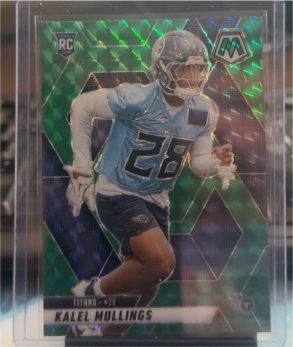 2025 Panini Mosaic #390 Kalel Mullings Green Mosaic Prizm Rookie — front