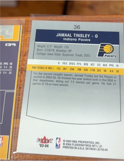 2003-04 Fleer Authentix #36 Jamaal Tinsley — front