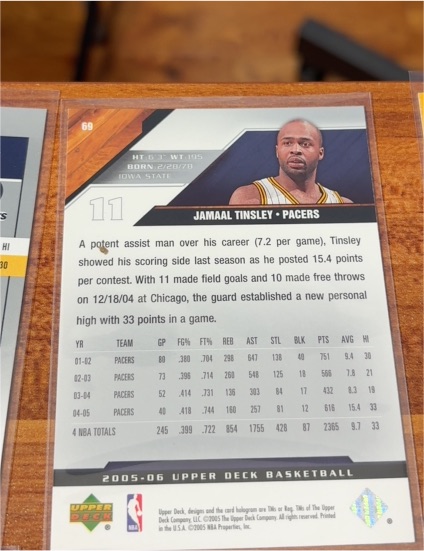 2005-06 Upper Deck #69 Jamaal Tinsley — front