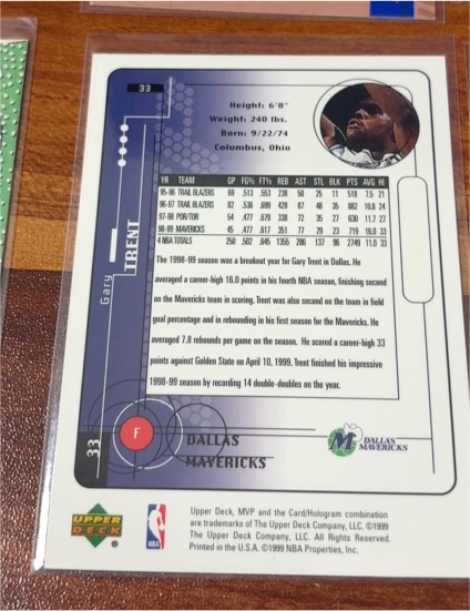 1998 Upper Deck #33 Gary Trent — front