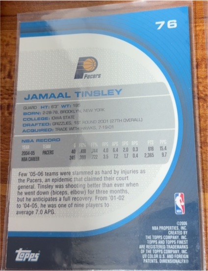2004-05 Topps #76 Jamaal Tinsley — front