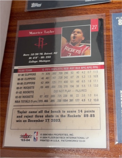 2003 Fleer Patchworks #27 Maurice Taylor — front