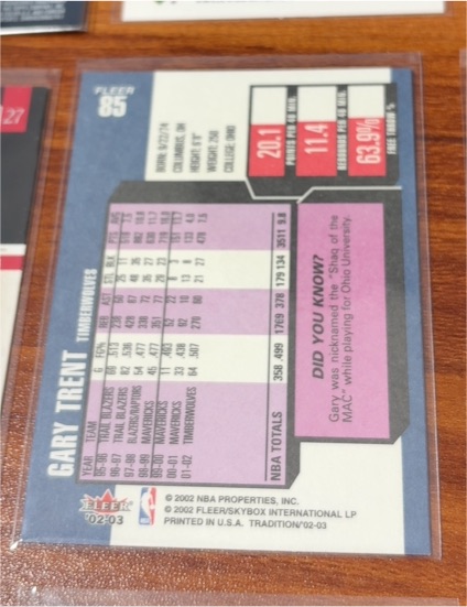 2002 Fleer #10203 Gary Trent — front