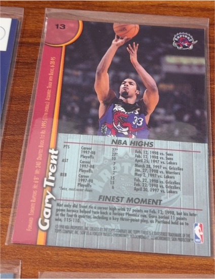 1998-99 Topps Finest #13 Gary Trent — front