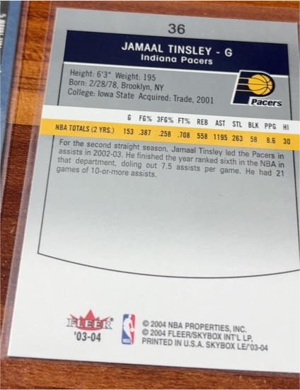 2003-04 Fleer Authentix #36 Jamaal Tinsley — front