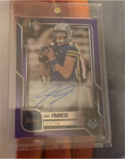 2025 Bowman Chrome University #20 Kirk Francis — front