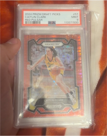 2024 Panini Prizm Draft Picks #57 Caitlin Clark Red Pulsar — front