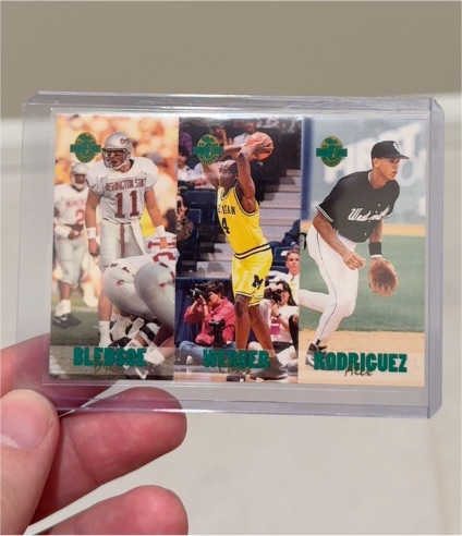 1993 Classic Four Sport #TC5 Drew Bledsoe / Chris Webber / Alex Rodriguez — front