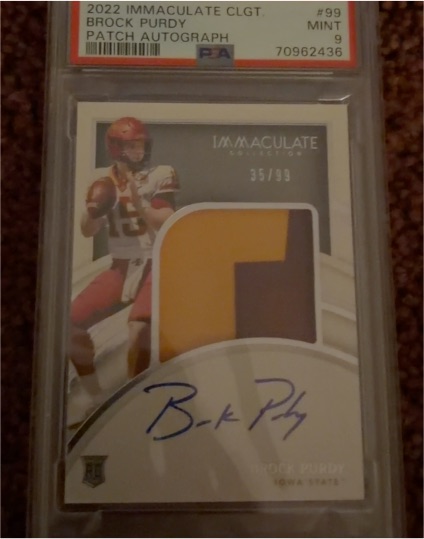 2022 Panini Immaculate Collegiate #99 Brock Purdy Patch Autograph — front