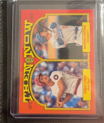 2024 Topps Heritage Then & Now #TAN-8 Shohei Ohtani / Fred Lynn — front