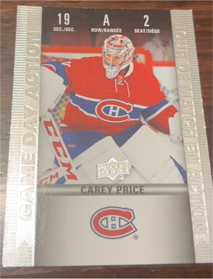 2019-20 Upper Deck Tim Hortons Game Day Action #HGD-2 Carey Price — front