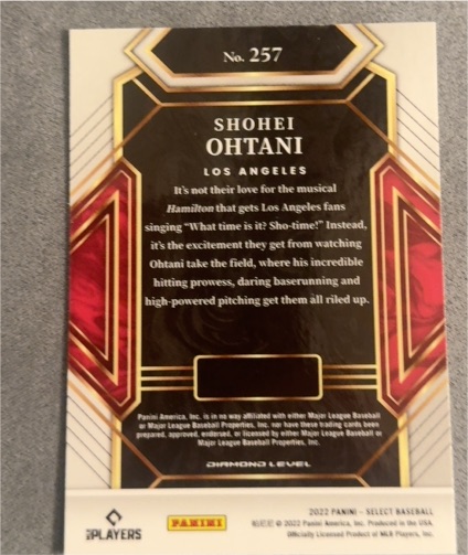 2022 Panini Select Baseball #257 Shohei Ohtani — front