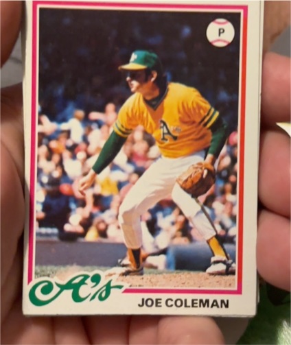 1978 Topps #554 Joe Coleman Oakland Athletics — front