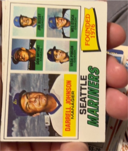 1977 Topps #597 Darrell Johnson Seattle Mariners — front