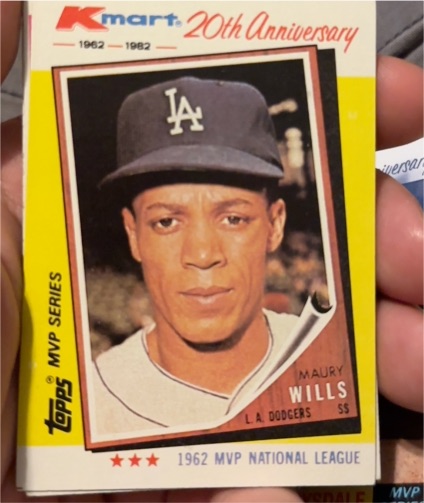 1982 Topps Kmart MVP Series #2 Maury Wills — front