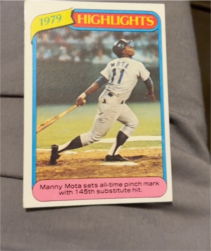 1980 Topps #3 Manny Mota 1979 Highlights Los Angeles Dodgers — front