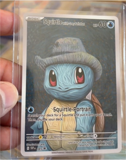 2023 Custom Cards #085 Squirtle with Grey Felt Hat — front