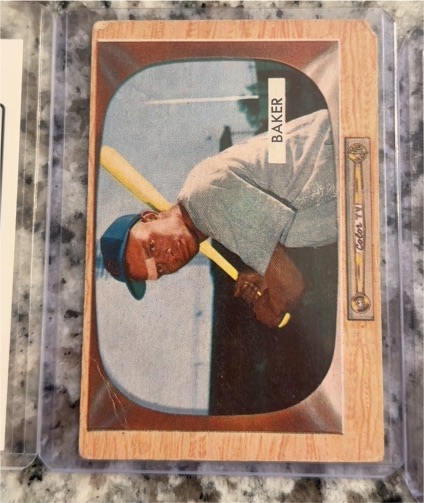 1955 Bowman #7 Gene Baker — front