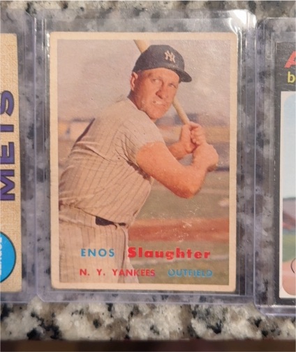 1957 Topps #215 Enos Slaughter — front