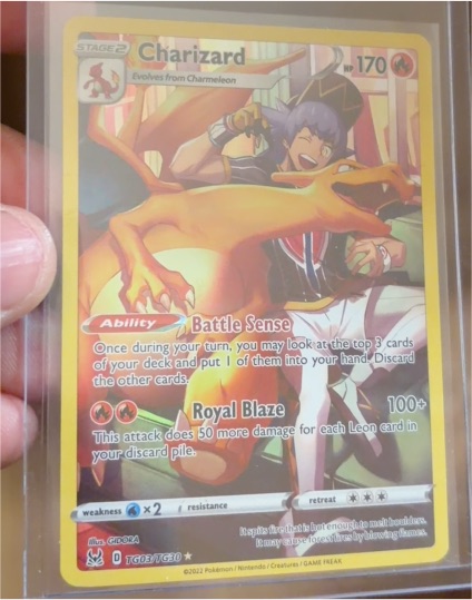 2022 Pokemon Sword & Shield Lost Origin Trainer Gallery #TG03 Charizard — front