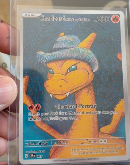 2021 Custom Cards #085 Charizard with Grey Felt Hat — front