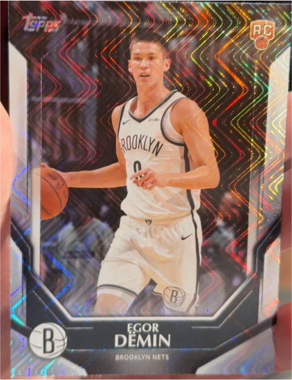 2026 Topps Collector Kit Exclusive #NBA-9 Egor Demin Wave Parallel — front