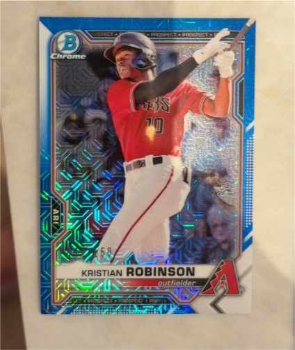 2021 Bowman Chrome #BCP-136 Kristian Robinson — front