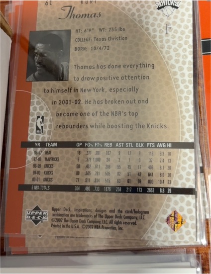 2002 Upper Deck #61 Kurt Thomas — front