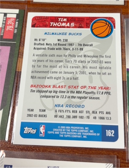 2003 Topps Bazooka #162 Tim Thomas — front