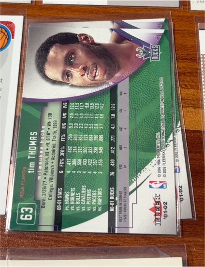 2001 Fleer #63 Tim Thomas — front