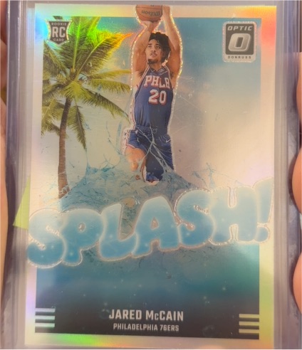 2024-25 Panini Donruss Optic #3 Jared McCain Splash! Silver Holo Rookie — front