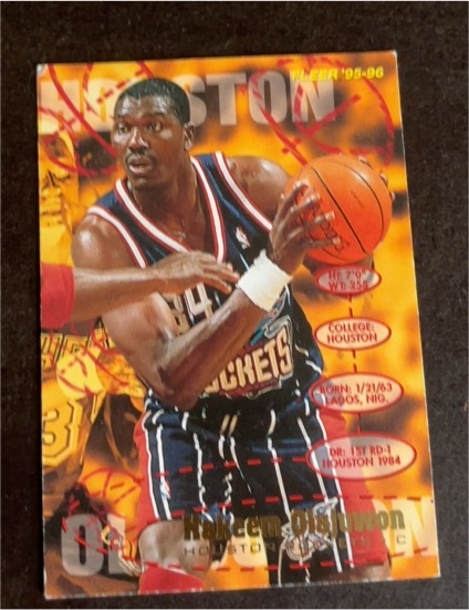 1995-96 Fleer #224 Hakeem Olajuwon Houston Rockets — front