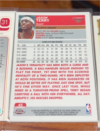 2003-04 Topps Chrome #45 Jason Terry — front