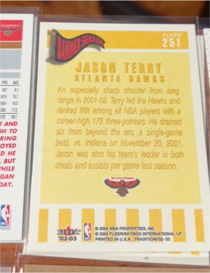 2002-03 Fleer #251 Jason Terry — front