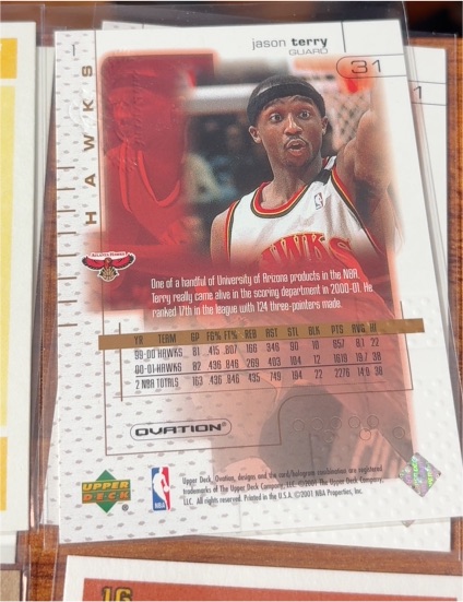 2001-02 Upper Deck Ovation #1 Jason Terry Atlanta Hawks — front