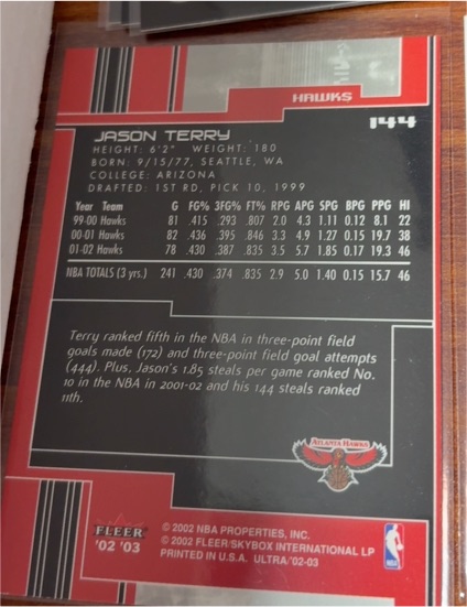 2002-03 Fleer #144 Jason Terry — front