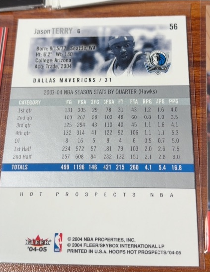 2004-05 Fleer Hot Prospects #56 Jason Terry — front