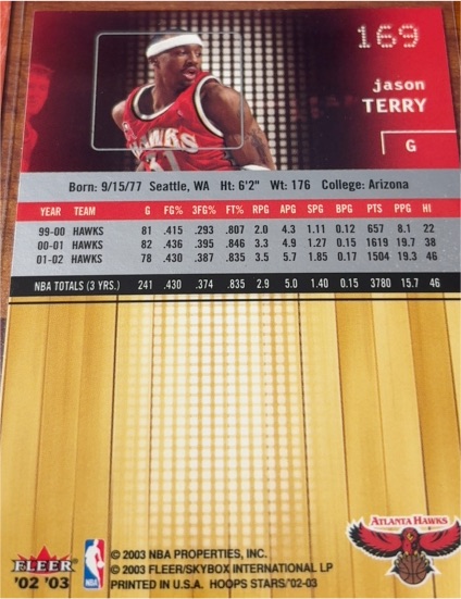 2002-03 Fleer #169 Jason Terry — front