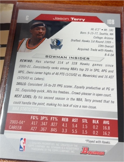 2003 Bowman #108 Jason Terry — front