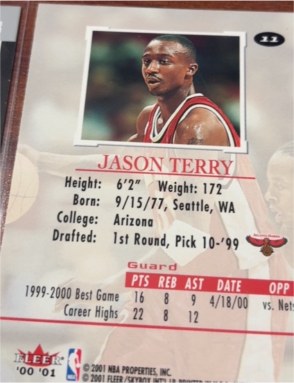 2000-01 Fleer #11 Jason Terry — front