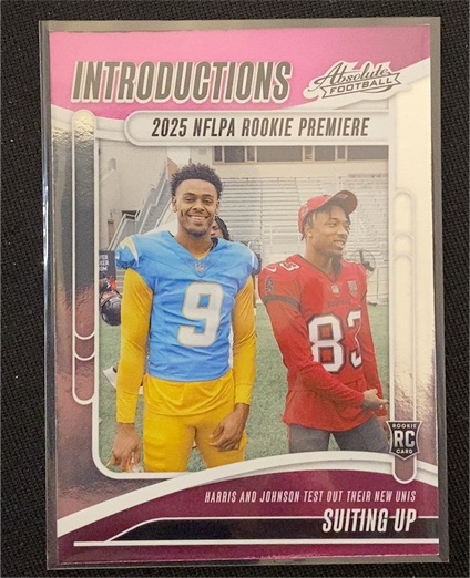 2025 Panini Absolute #I-TJN Tre Harris & Tez Johnson Introductions — front