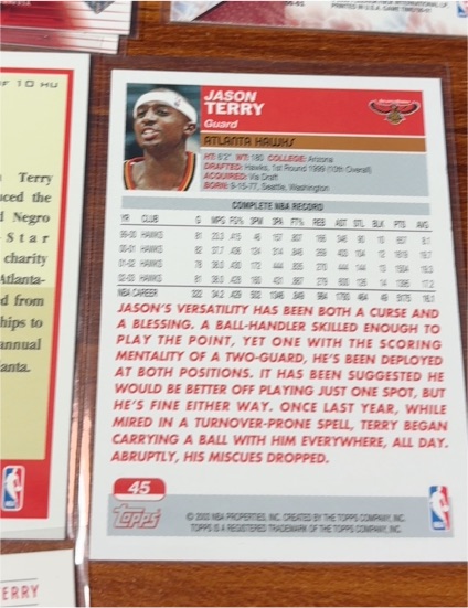 2003 Topps #45 Jason Terry — front
