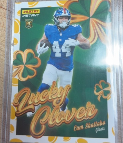 2025 Panini Instant #19 Cam Skattebo Lucky Clover — front