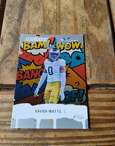 2025 Sage Artistry BAM! WOW! #68 Xavier Watts — front
