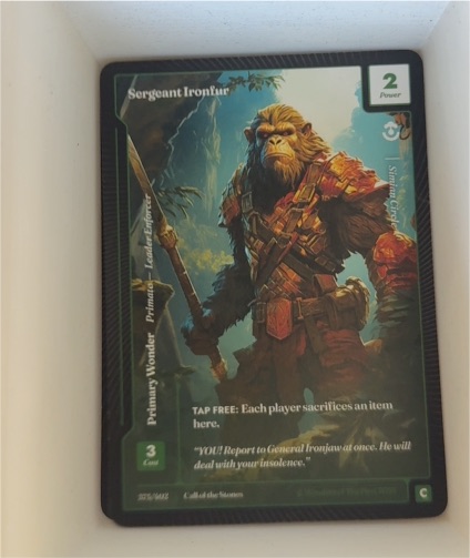World of Warcraft TCG 2016 #30 Sergeant Ironfur — front