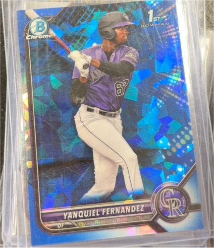 2022 Bowman Chrome Sapphire #BCP-191 Yanquiel Fernandez — front