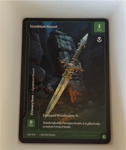 2023 Wonders of the First #358 Gemblade Sword — front
